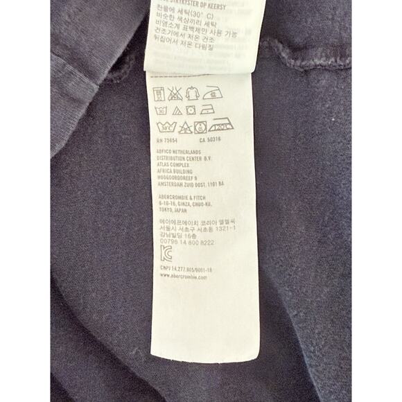 Abercrombie & Fitch Vtg T-Shirt Sz L 90s Y2k Mens Navy Blue Muscle Fit Spell Out - Picture 8 of 10